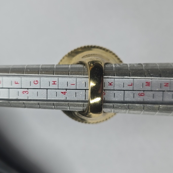 Heng Nai - Blue druzy goldtone ring size 5 - Picture 3 of 4